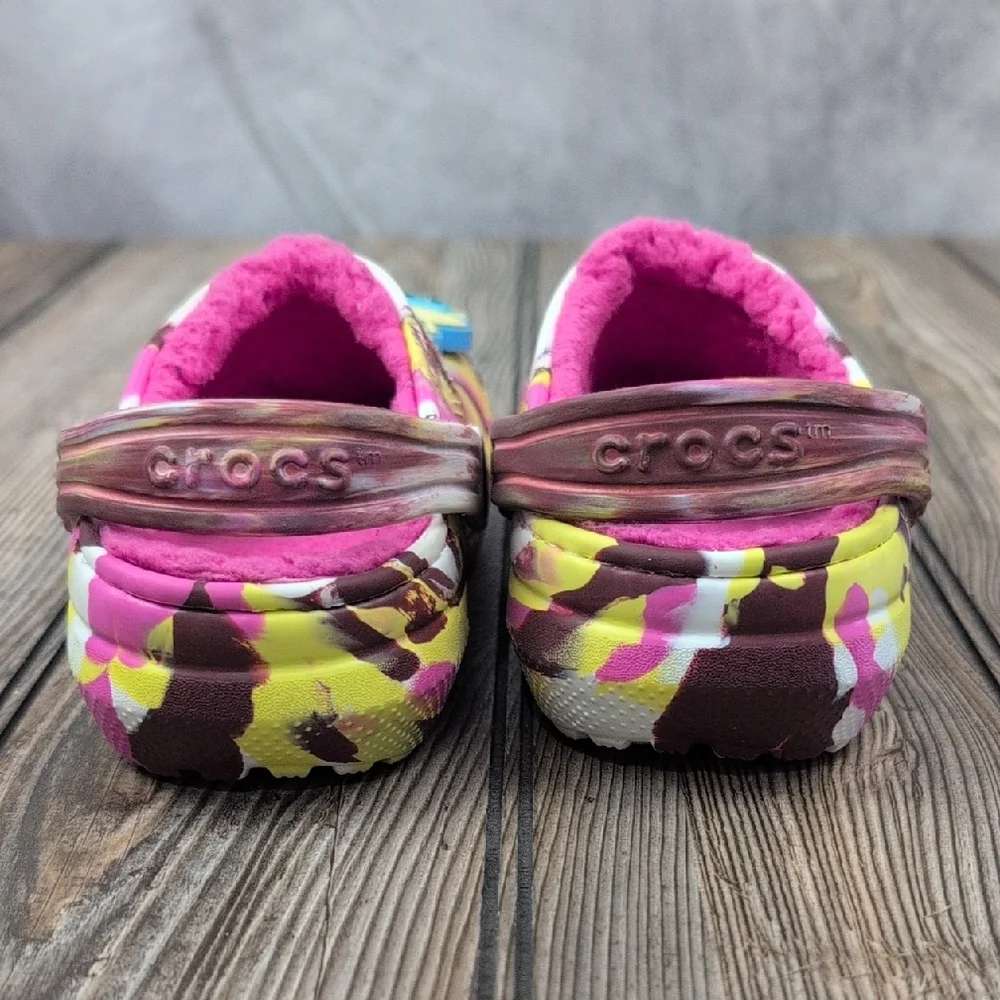 CROCS Size C11 Kids Fuzzy-lined Mable Color With Jibbitz